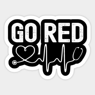 Go Red Heart Disease American Heart Health Awareness Month Sticker